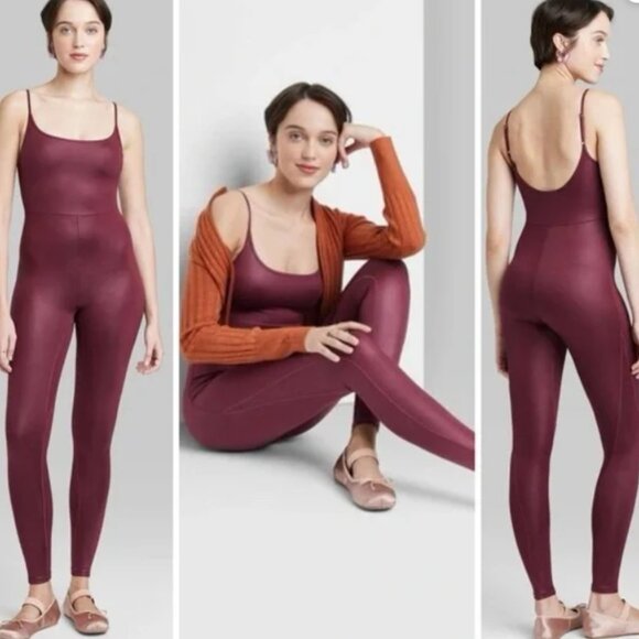Wild Fable * Sleeveless Liquid Bodysuit * Size XXS – Burgundy (NWT) 🍷✨ - Picture 1 of 8